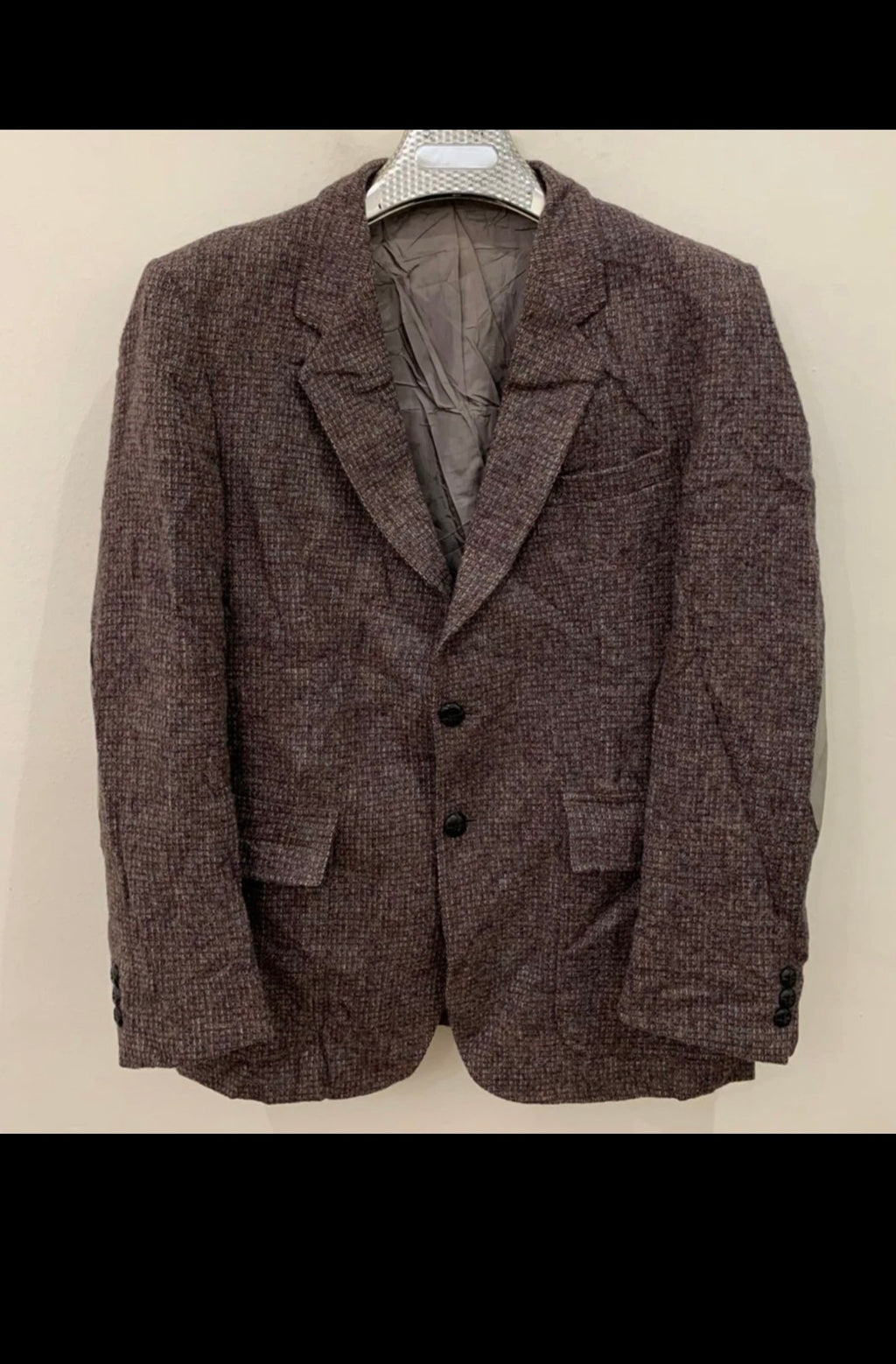 Vintage pure wool handwoven tweed brownish classic hunting jacket blazer 38R