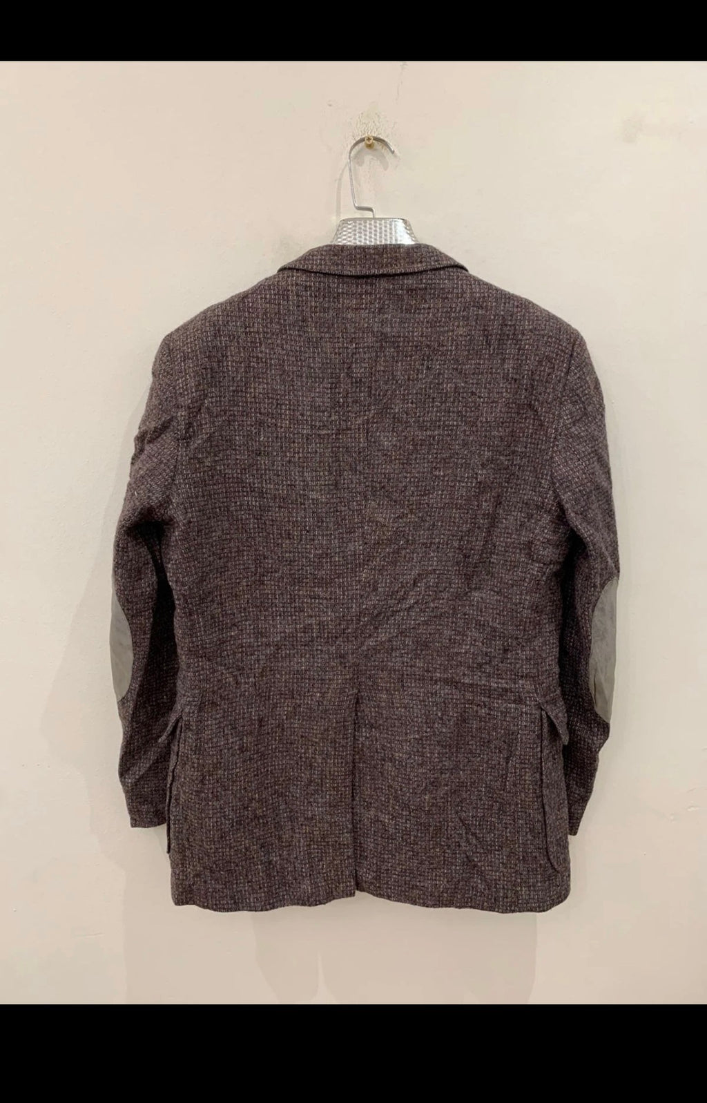 Vintage pure wool handwoven tweed brownish classic hunting jacket blazer 38R