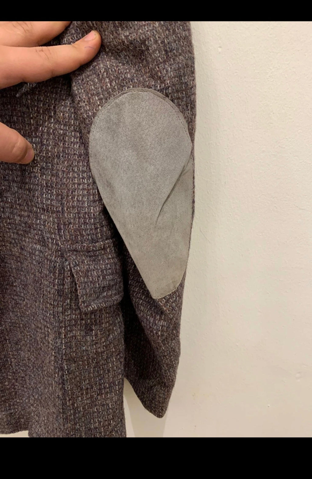 Vintage pure wool handwoven tweed brownish classic hunting jacket blazer 38R