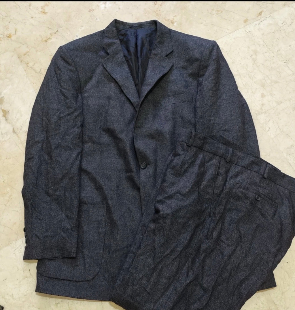 Vintage Daniel Hechter super 100s pure wool charcoal classic suit 46L XL