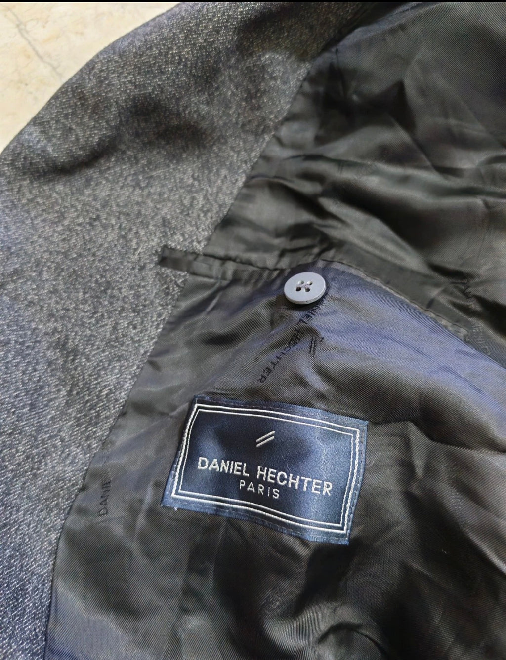 Vintage Daniel Hechter super 100s pure wool charcoal classic suit 46L XL