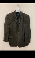 Vintage Burberry London wool cashmere Windowpane jacket blazer 44R 44S