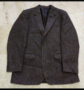 Vintage pure wool tweed Crombie herringbone brown hunting jacket blazer 40R