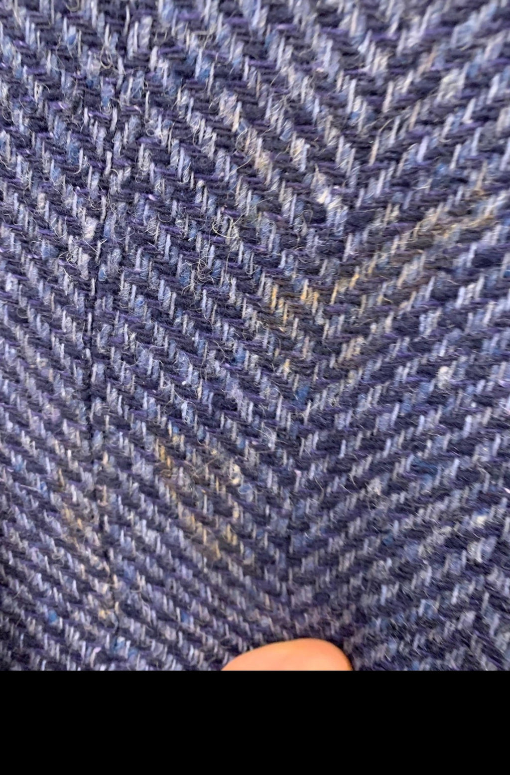 Vintage herringbone Wool Silk blend tweed classic blue hunting jacket blazer 40S