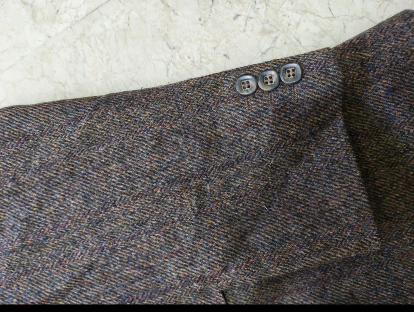 Vintage pure wool tweed Crombie herringbone brown hunting jacket blazer 40R