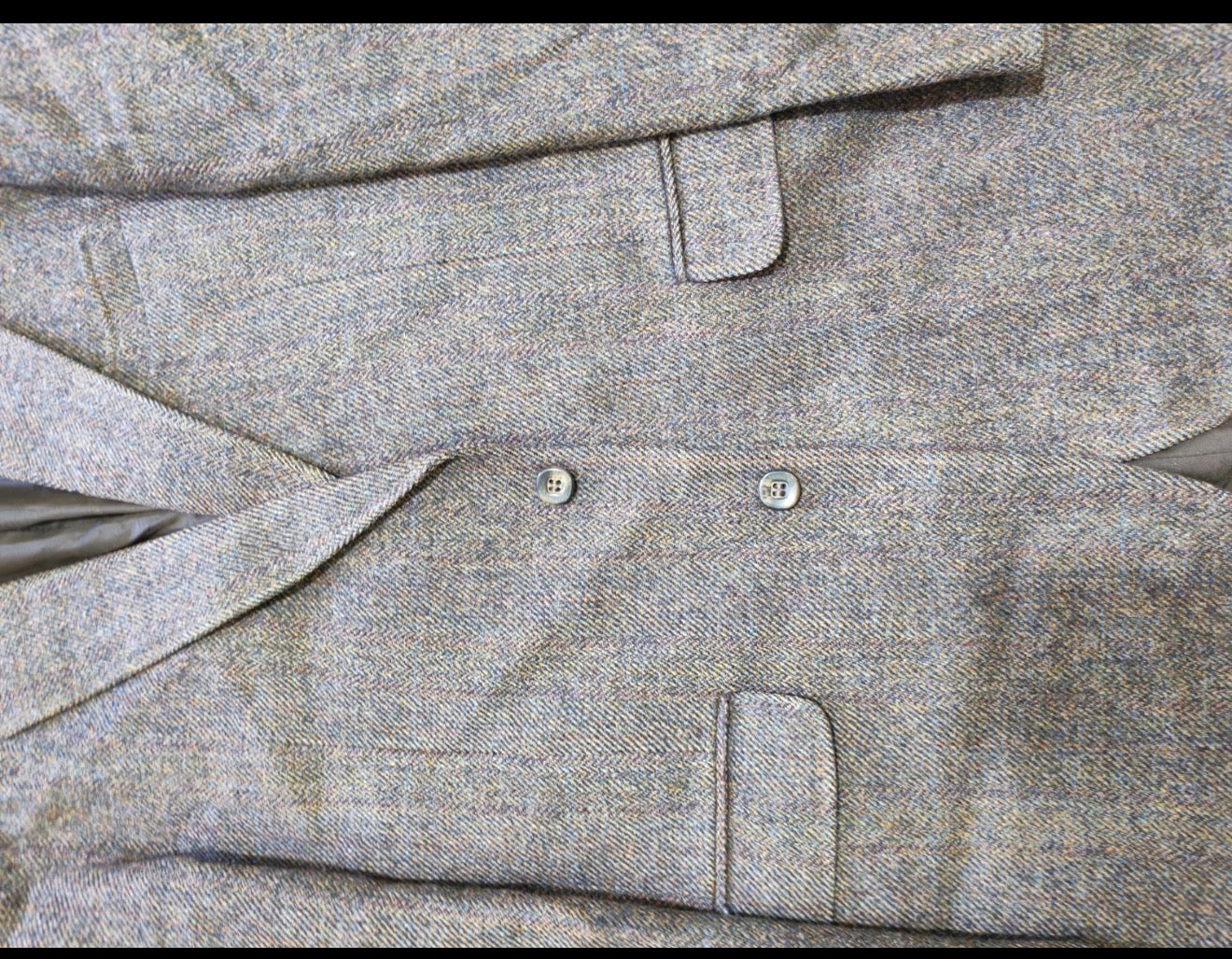 Vintage pure wool tweed Crombie herringbone brown hunting jacket blazer 40R