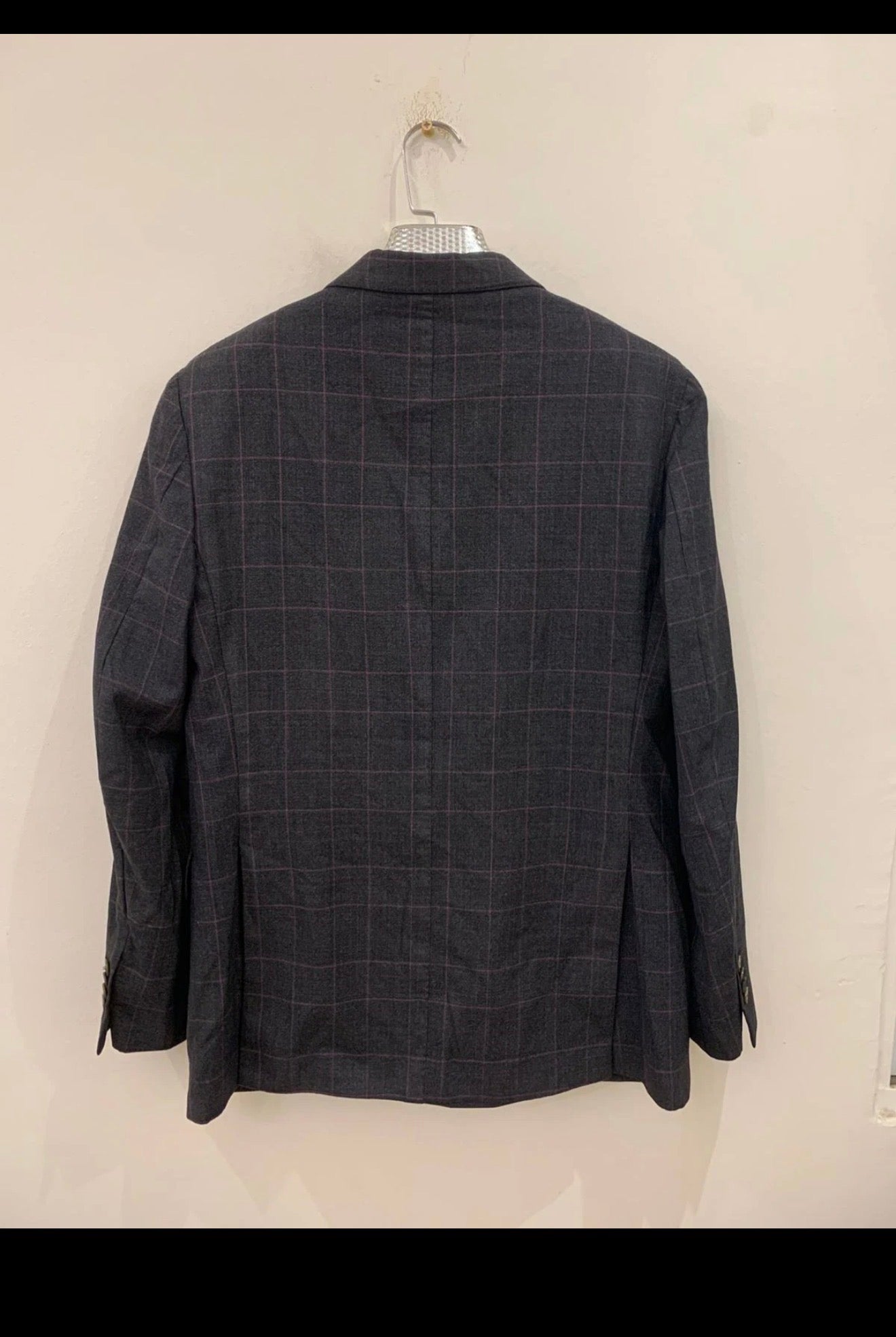 Sartoria Rossi pure superfine wool Windowpane charcoal classic jacket blazer 38R