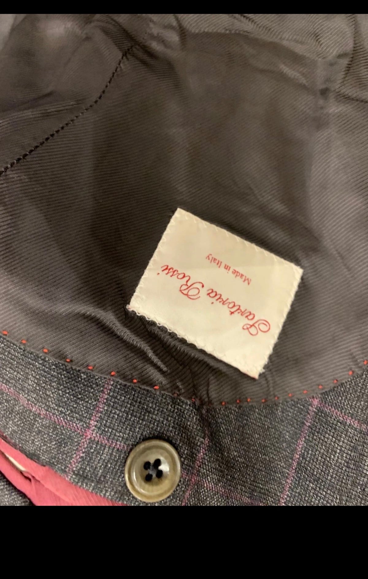 Sartoria Rossi pure superfine wool Windowpane charcoal classic jacket blazer 38R