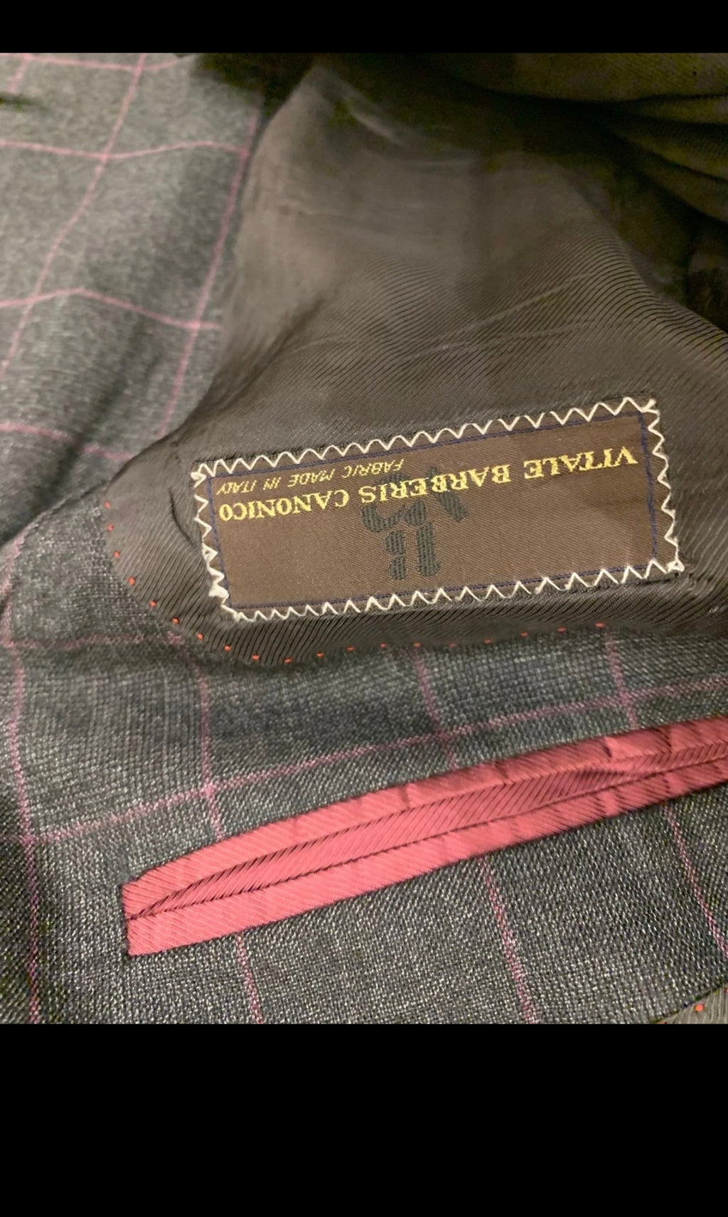 Sartoria Rossi pure superfine wool Windowpane charcoal classic jacket blazer 38R