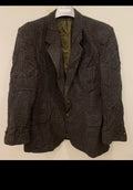 Vintage pure wool handwoven tweed glen check brown hunting jacket blazer 42R