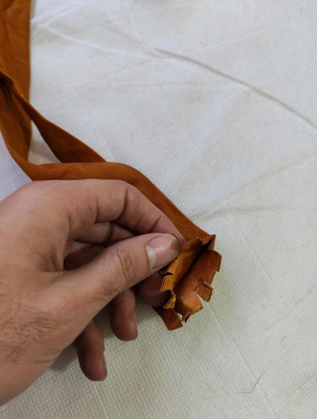 Vintage handmade classic Genuine Suede leather brown western neck tie
