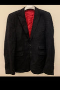 Classic Hans Ubbink wool blend black peak lapel camouflage jacket blazer 44R 44L