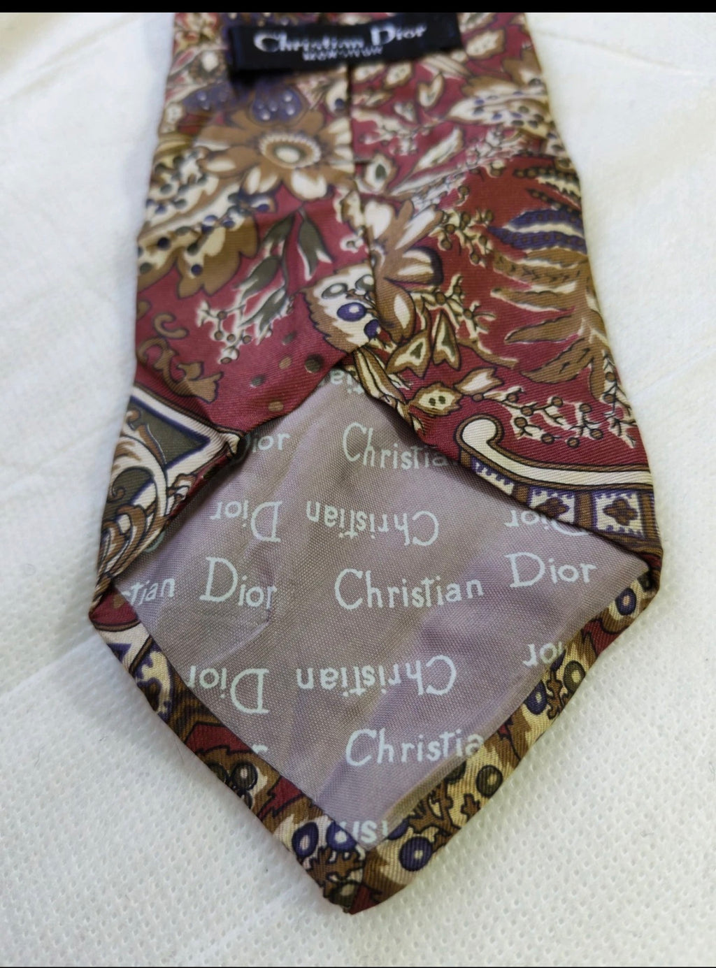 Vintage Christian Dior Monsieur 100% all silk luxury paisley floral neck tie