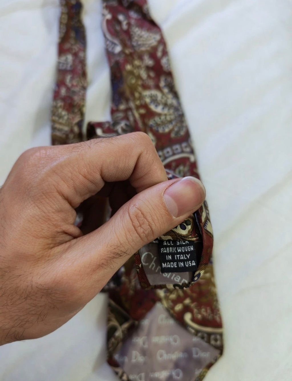 Vintage Christian Dior Monsieur 100% all silk luxury paisley floral neck tie