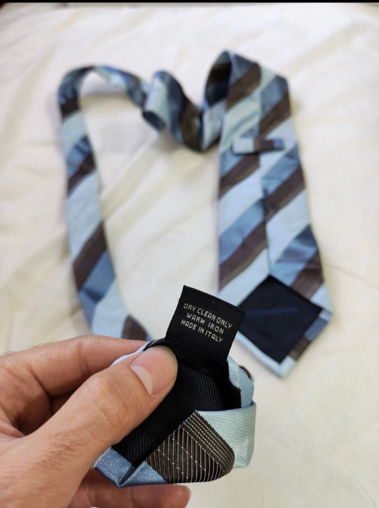 Vintage Ermenegildo Zegna classic 100% all silk fancy Awning neck tie