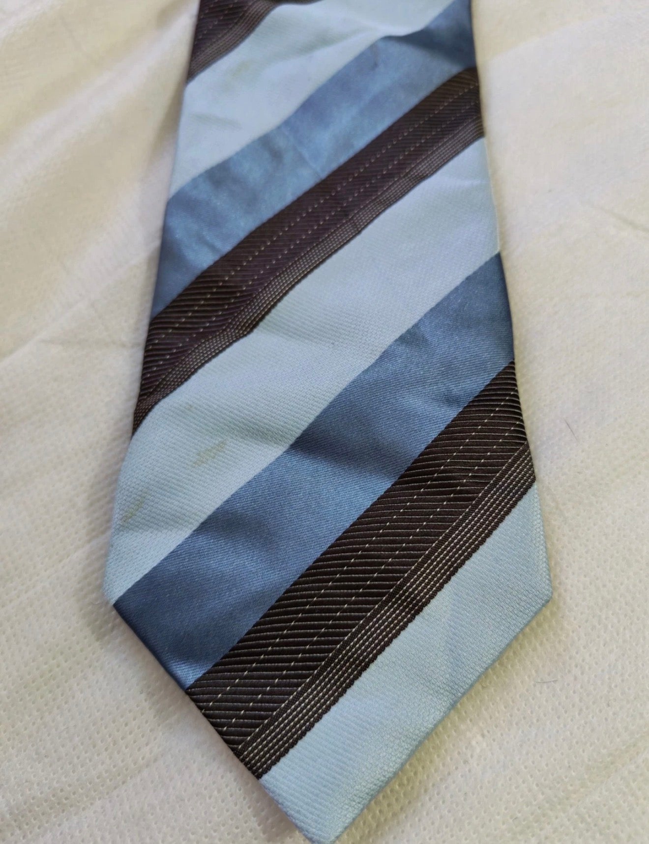 Vintage Ermenegildo Zegna classic 100% all silk fancy Awning neck tie