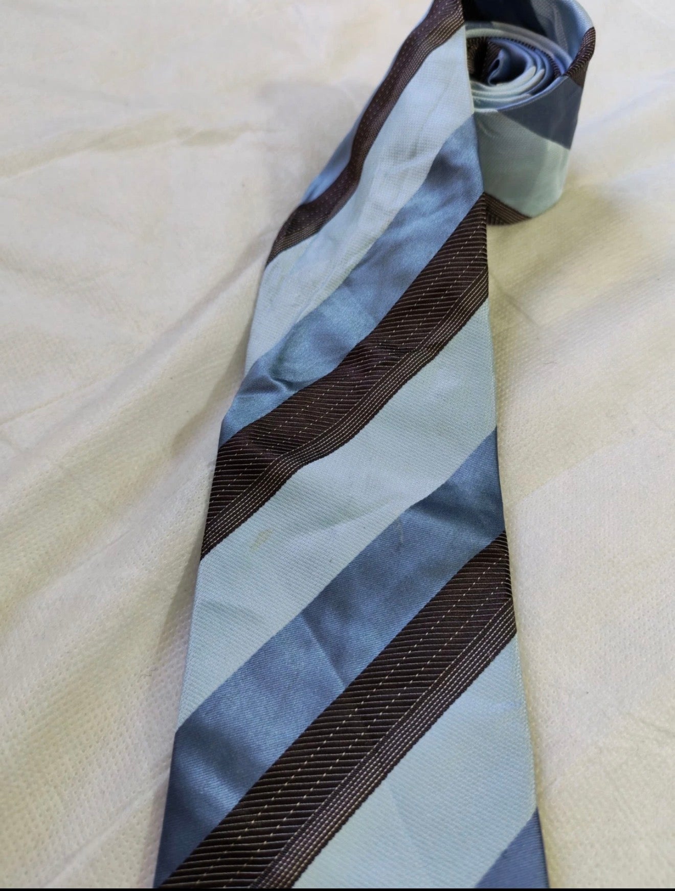 Vintage Ermenegildo Zegna classic 100% all silk fancy Awning neck tie