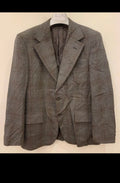 1970s Vintage dated pure wool tweed Windowpane gray classic jacket blazer 40R