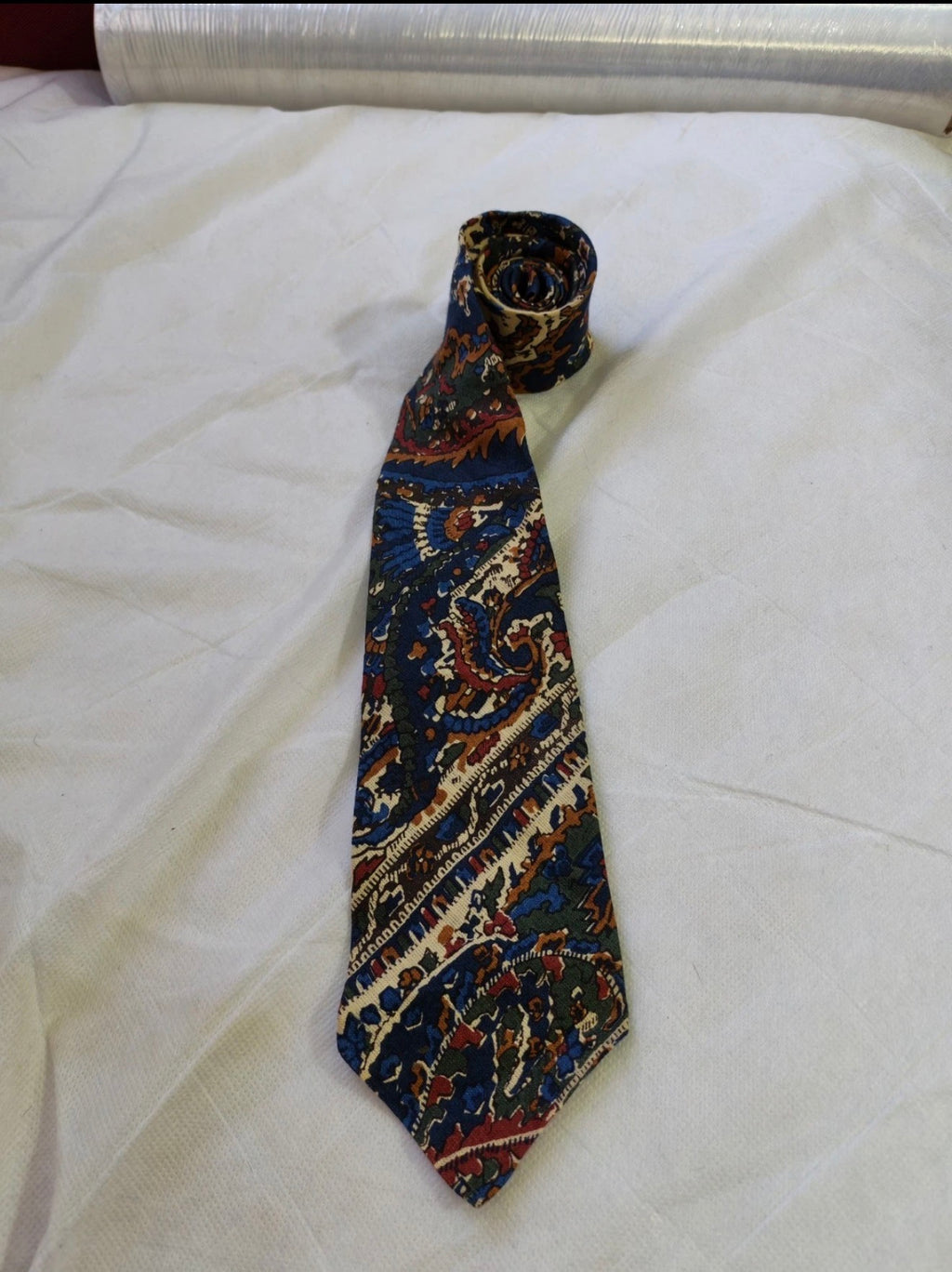 Vintage Polo Ralph Lauren 100% Linen luxury camouflage paisley classic neck tie