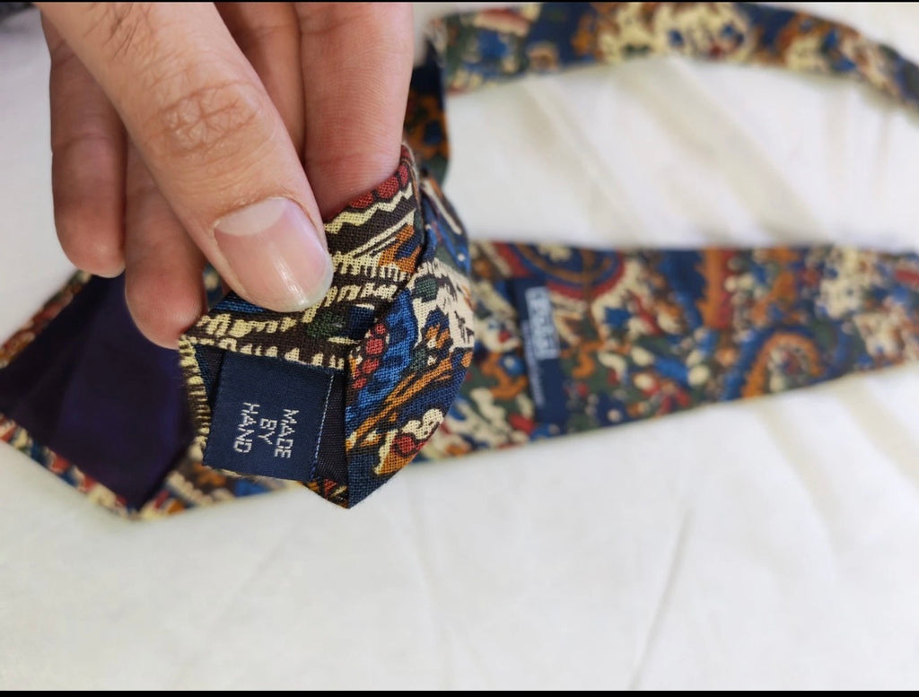 Vintage Polo Ralph Lauren 100% Linen luxury camouflage paisley classic neck tie