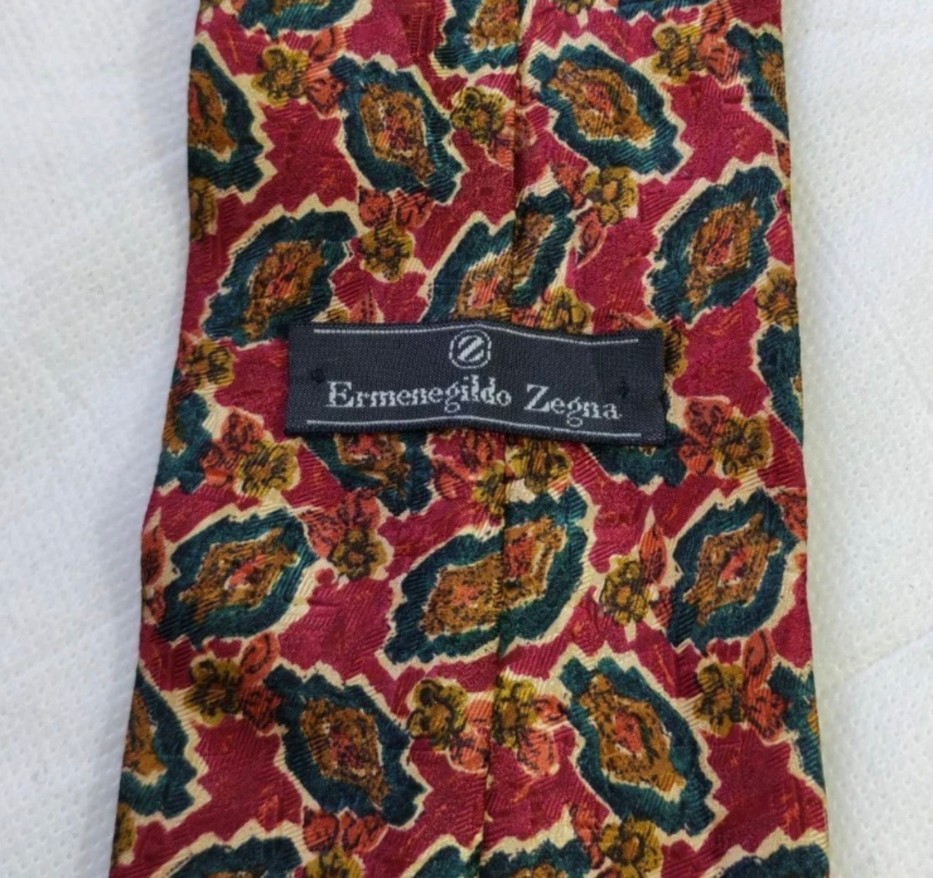 Vintage Ermenegildo Zegna classic 100% all silk Retro luxury geometric neck tie