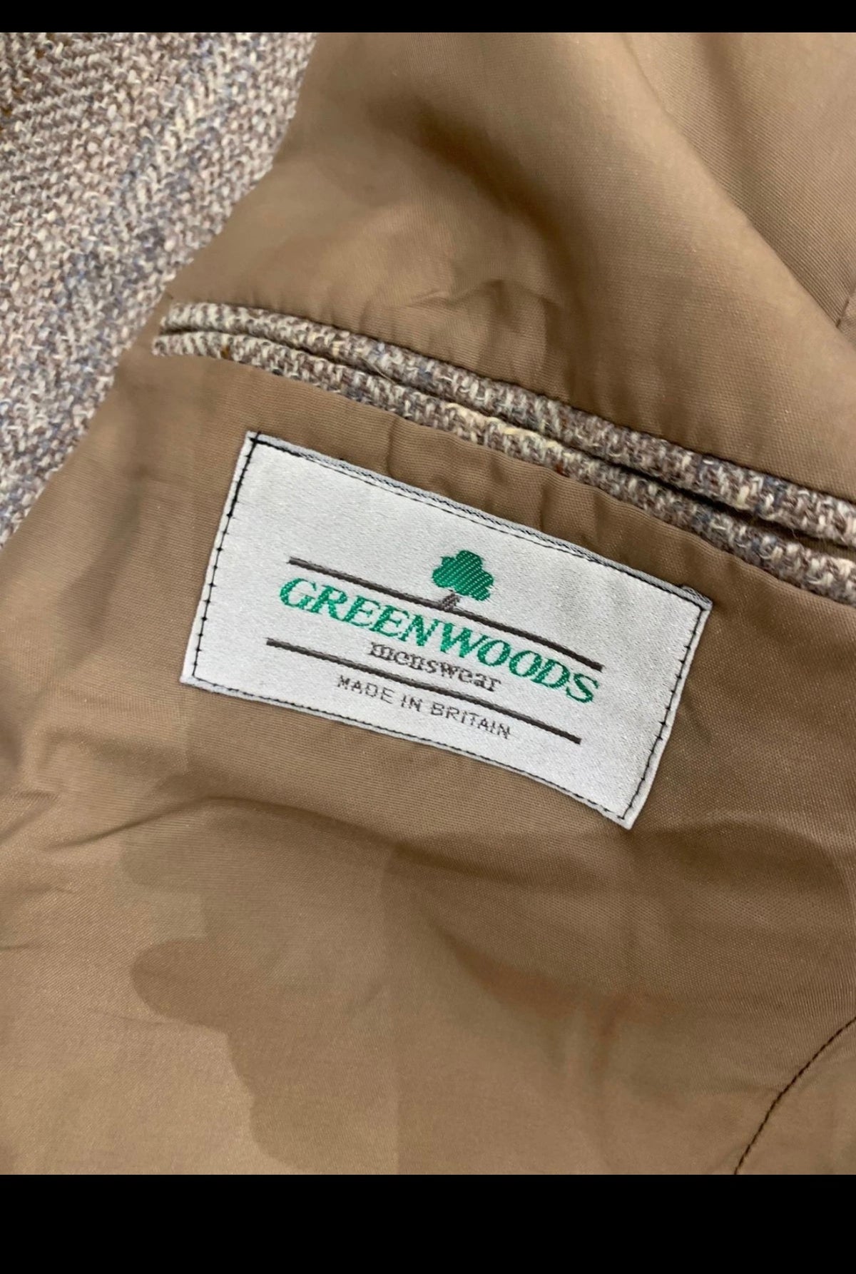 Vintage pure Lambswool Tweed herringbone brown hunting jacket blazer 42R