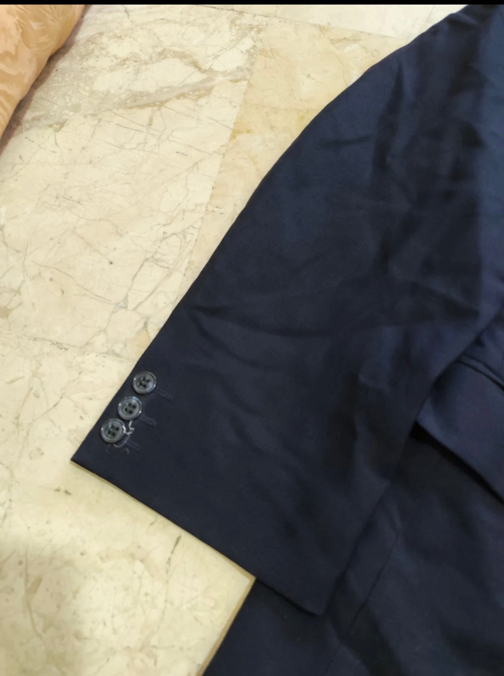 Vintage Ritex wool Mohair double breasted gangster navy classic suit 40R