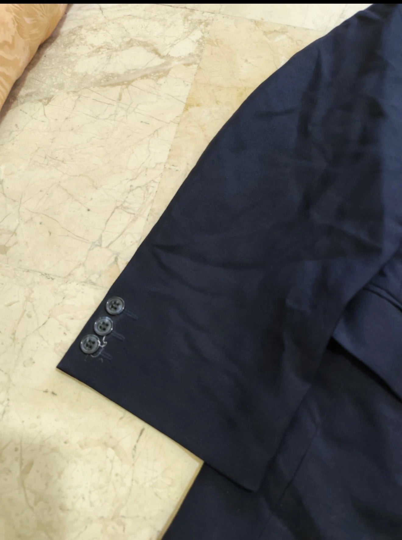 Vintage Ritex wool Mohair double breasted gangster navy classic suit 40R