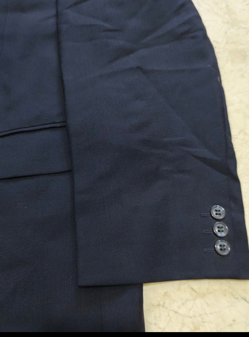 Vintage Ritex wool Mohair double breasted gangster navy classic suit 40R