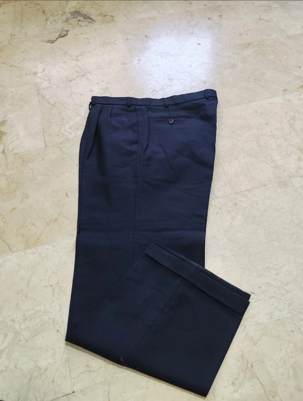 Vintage Ritex wool Mohair double breasted gangster navy classic suit 40R