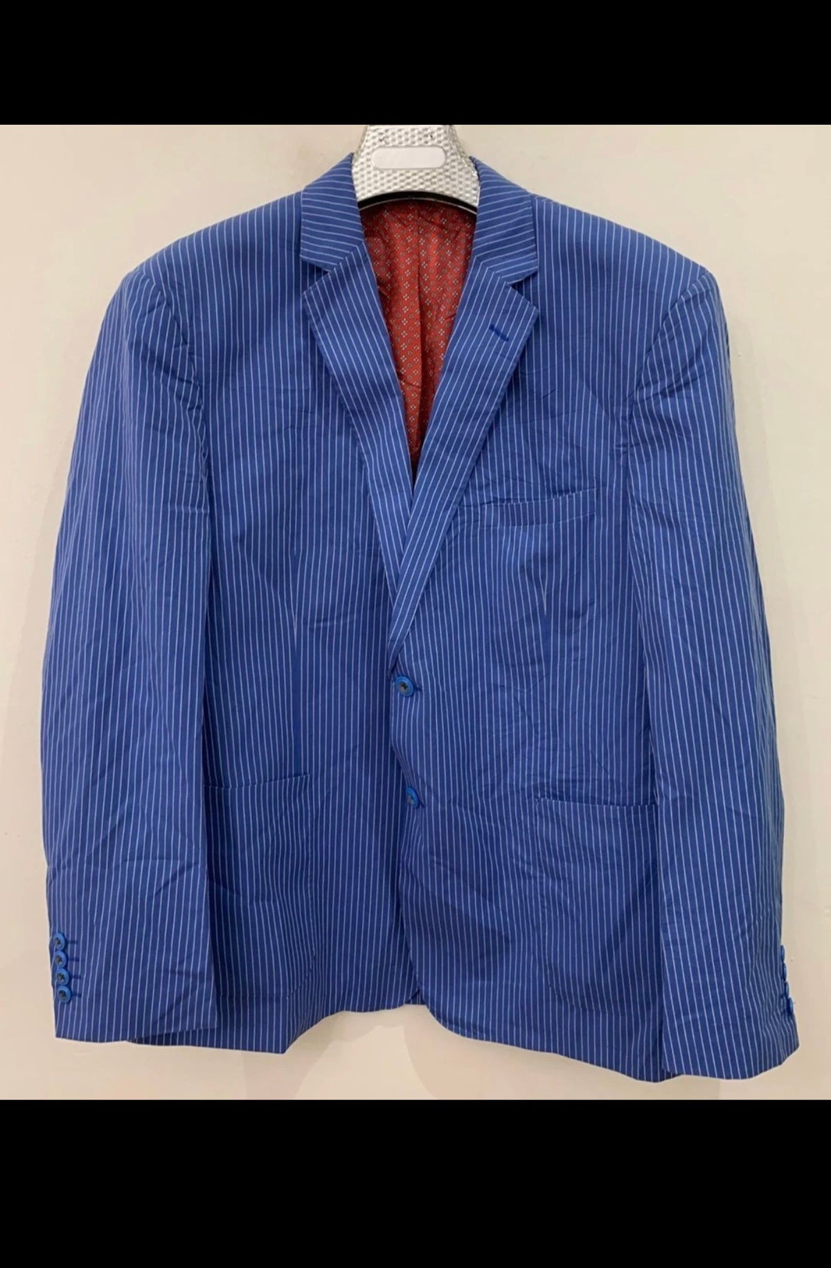 Classic cotton blend rowing royal blue white summer jacket blazer 46R 46L XL