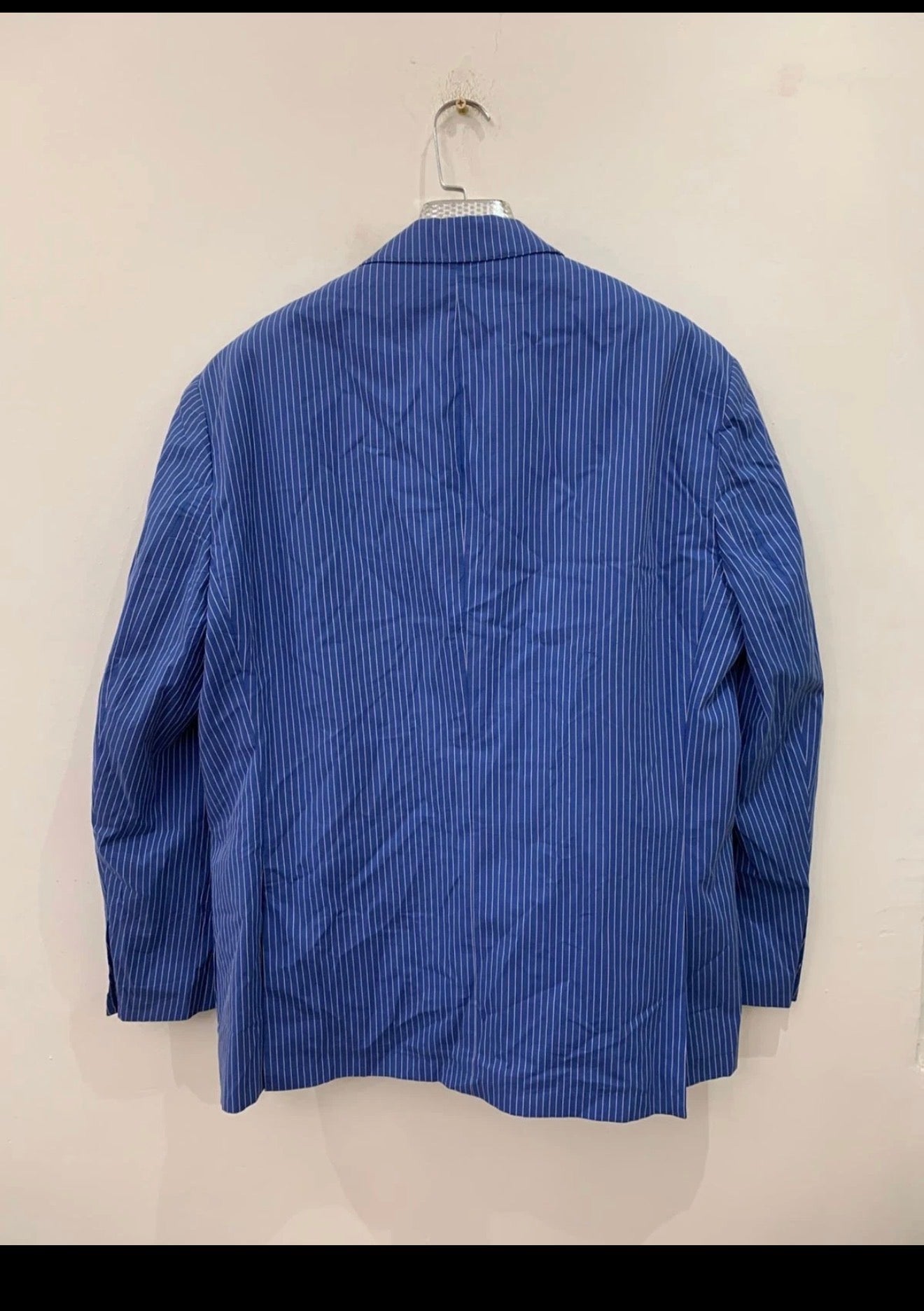 Classic cotton blend rowing royal blue white summer jacket blazer 46R 46L XL