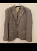 Classic wool silk blend brown Peak lapel 2 button jacket blazer 42R 42L