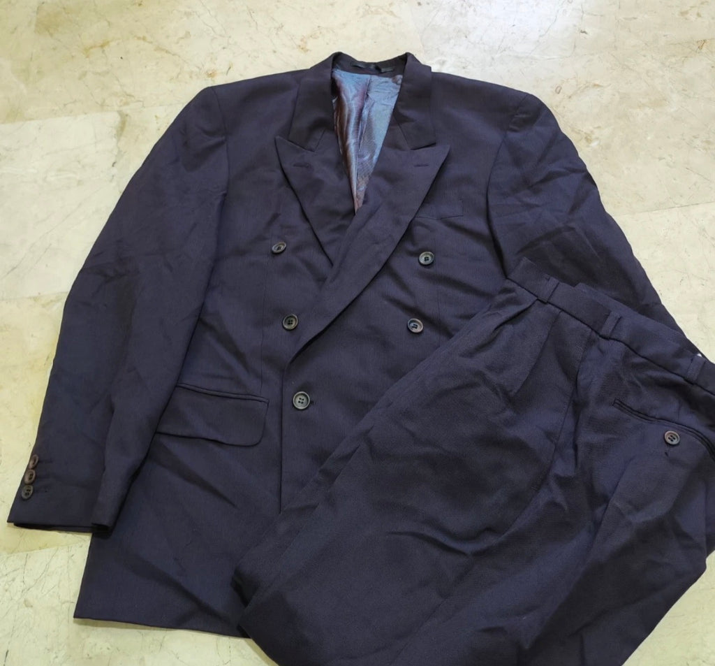 Vintage all worsted double breasted gangster Purple classic suit 38R