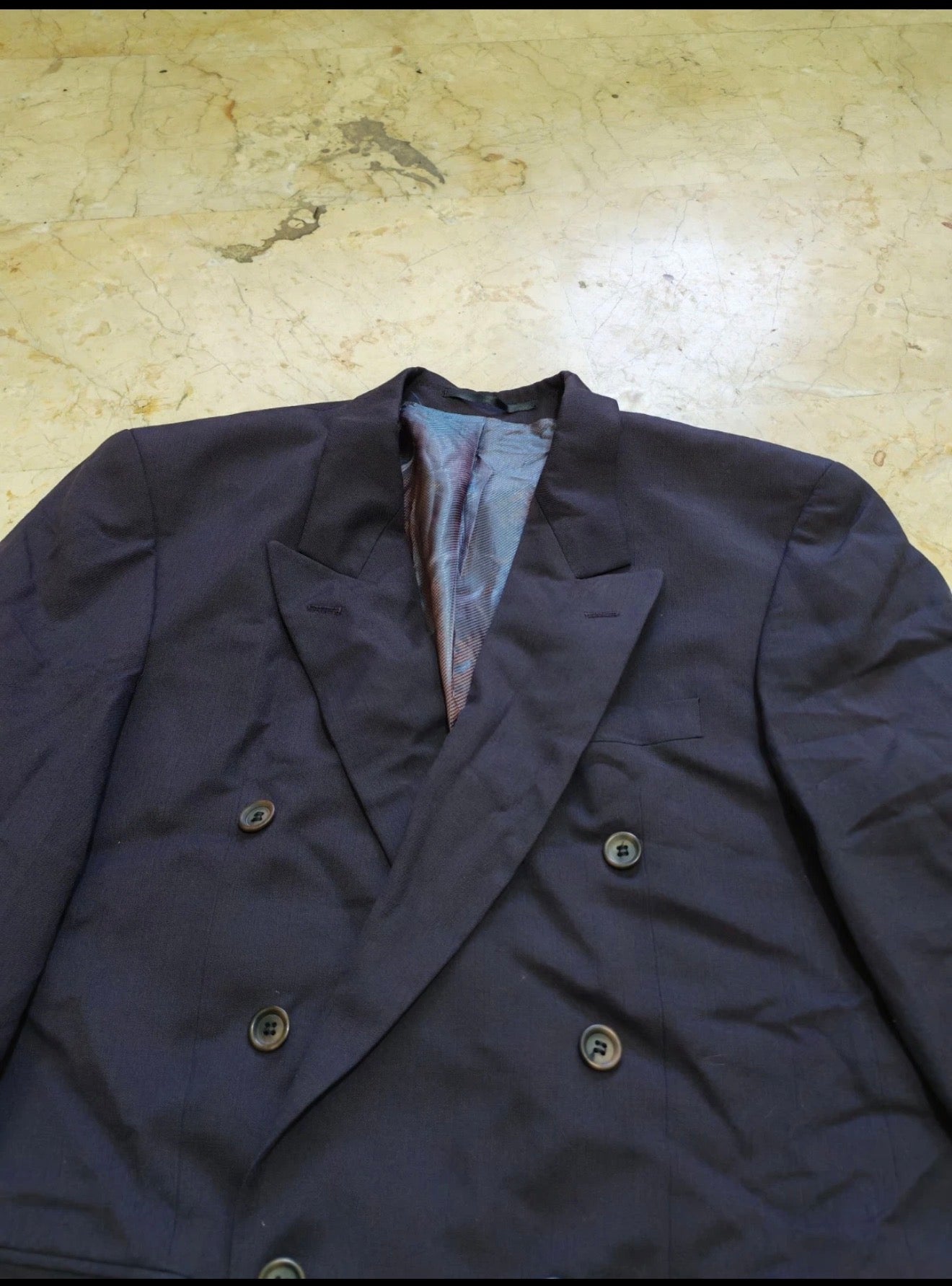 Vintage all worsted double breasted gangster Purple classic suit 38R