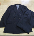 Vintage Arrow superfine pure wool double breasted classic navy suit 40R