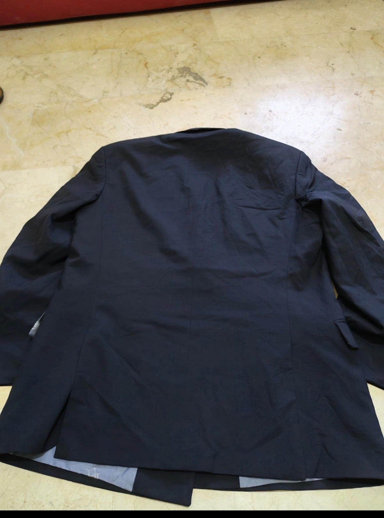 Vintage Arrow superfine pure wool double breasted classic navy suit 40R