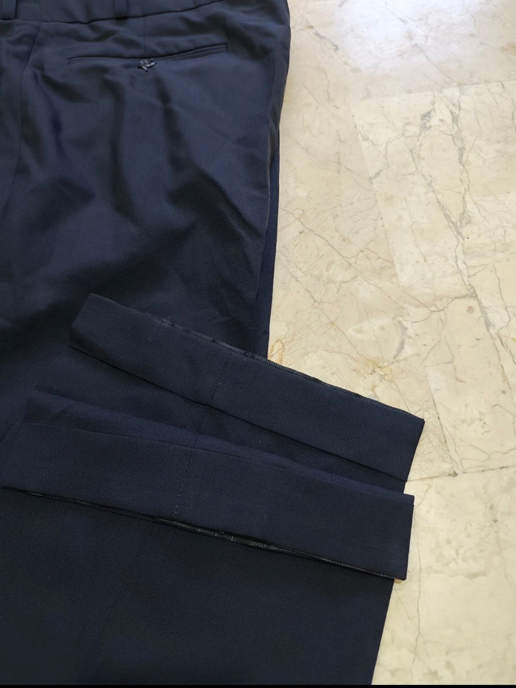 Vintage Arrow superfine pure wool double breasted classic navy suit 40R