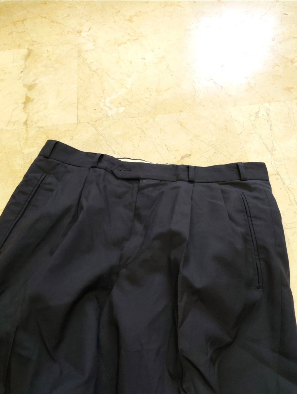 Vintage Arrow superfine pure wool double breasted classic navy suit 40R