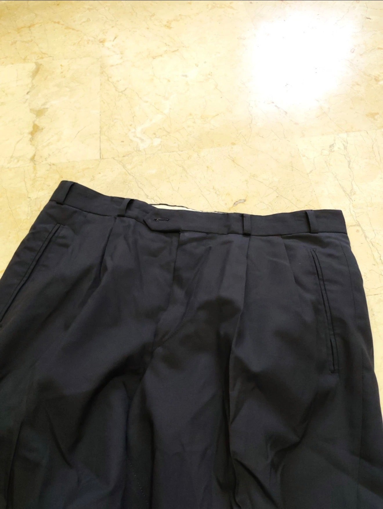 Vintage Arrow superfine pure wool double breasted classic navy suit 40R