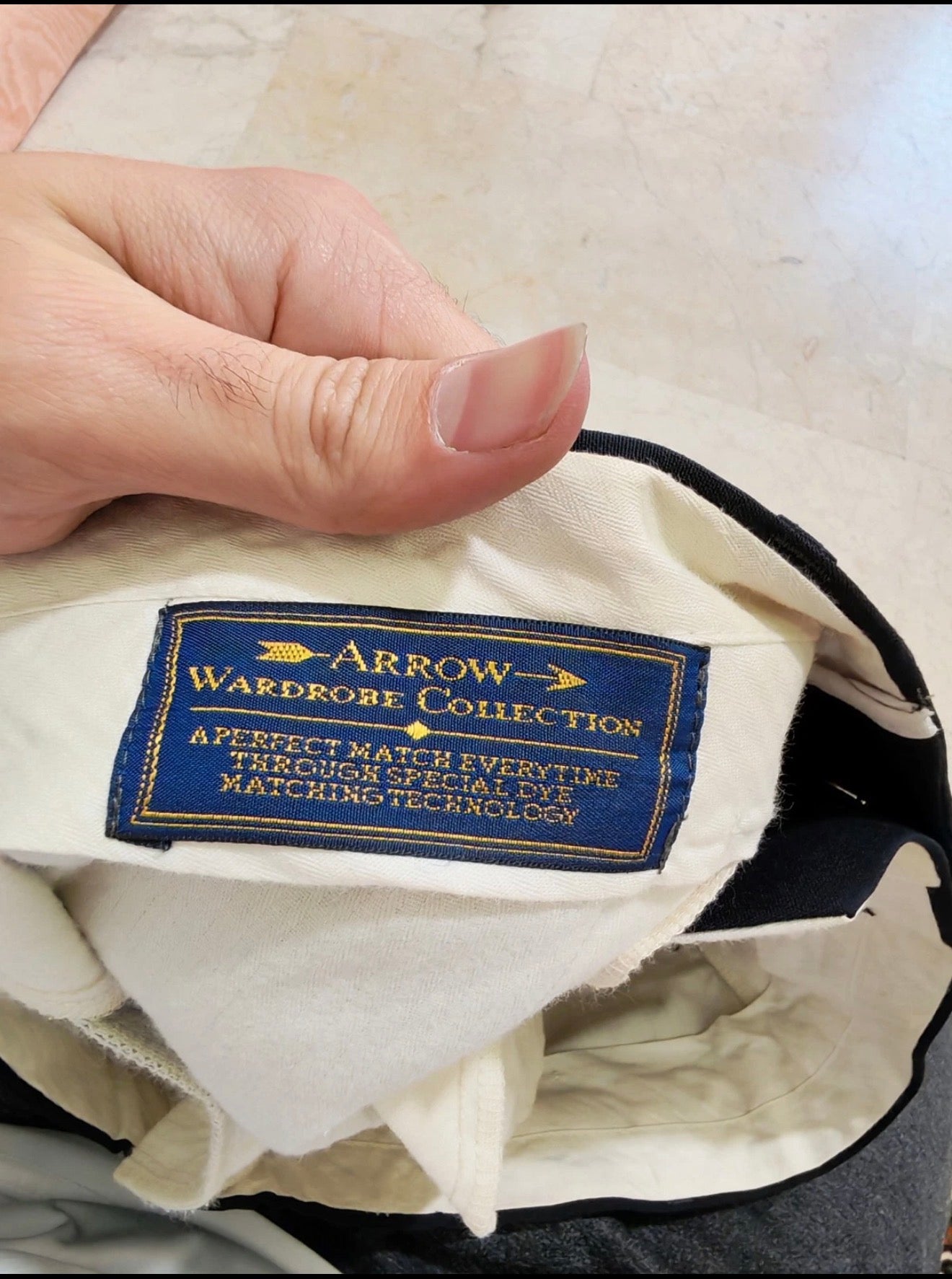 Vintage Arrow superfine pure wool double breasted classic navy suit 40R