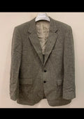 Vintage pure wool handwoven tweed classic gray hunting jacket blazer 42R