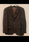 Vintage Wool Cashmere Mario Zegna brown silver button sport coat blazer 42R