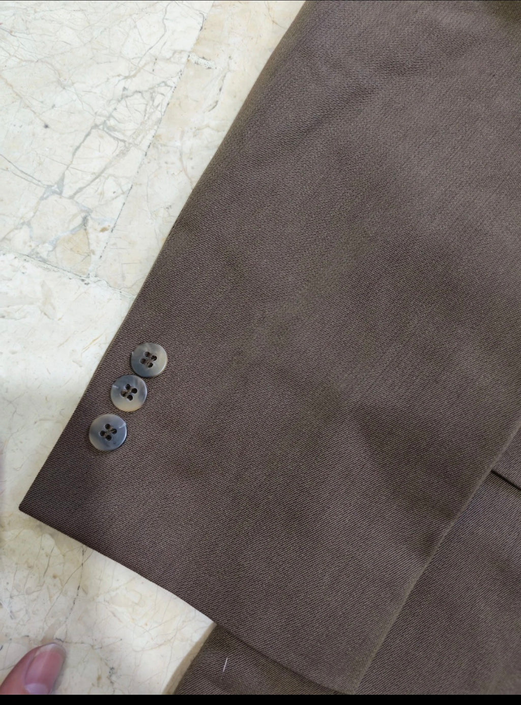 Vintage wool blend double breasted gangster brown classic suit 38R