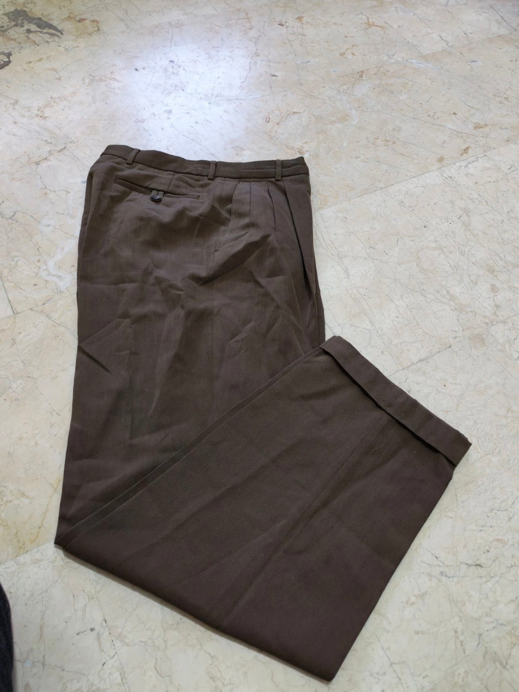 Vintage wool blend double breasted gangster brown classic suit 38R