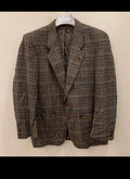 Vintage pure wool soft tweed glen check classic hunting jacket blazer 40R