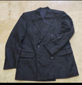 Vintage pure wool double breasted charcoal classic gangster jacket blazer 38R