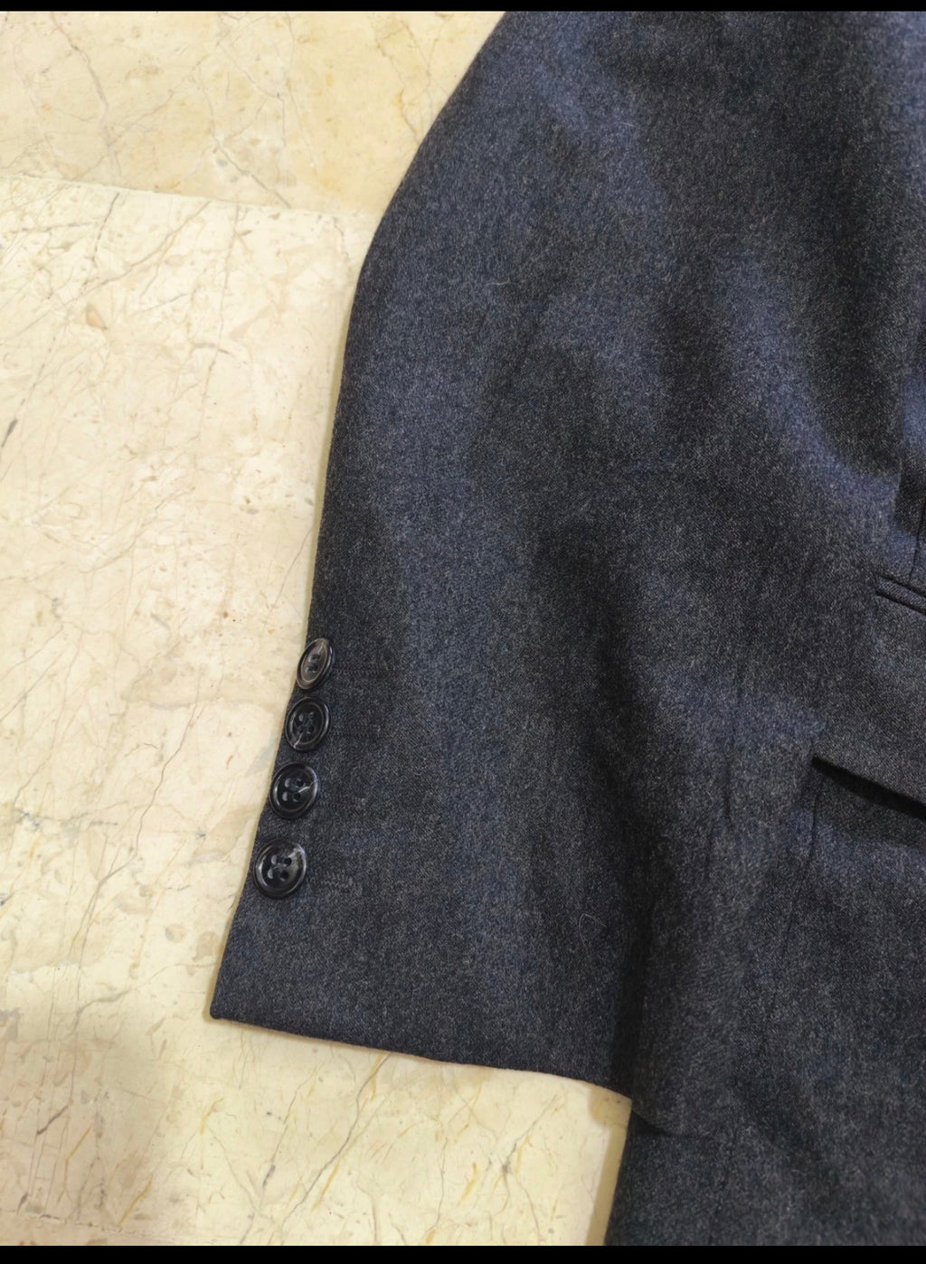 Vintage pure wool double breasted charcoal classic gangster jacket blazer 38R