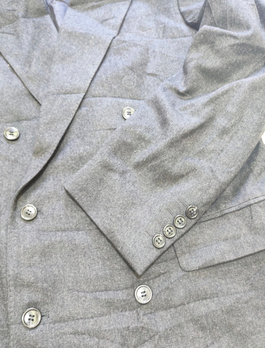 Vintage pure wool double breasted charcoal classic gangster jacket blazer 38R