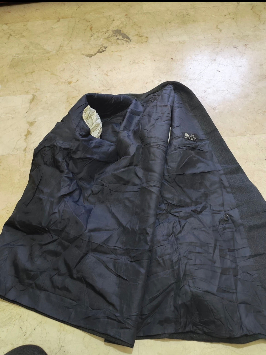 Vintage pure wool double breasted charcoal classic gangster jacket blazer 38R